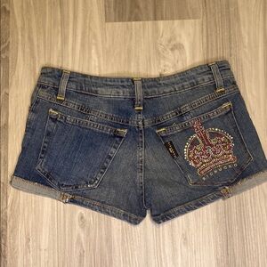 Richmond Rhinestone Embellished Denim Shorts